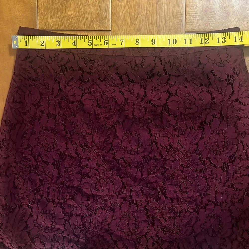 Forever 21 Burgundy Lace Mini Skirt Size M Fairy Whimsigoth Chic Holiday Event - Picture 6 of 7